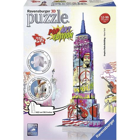 3d puzzel gebouw van 216 stukjes. Ravensburger 3D Puzzle-Bauwerke Empire State Building Pop ...