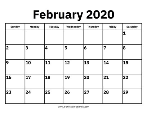 Printable weekly calendars by canva. Printable Calendar For February 2020