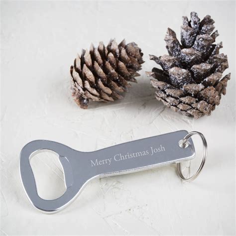 Engraved Christmas Bottle Opener Keyring By Twenty Seven