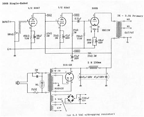 300b Single Ended Se Tube Amplifier Schematic 6sn7 Input