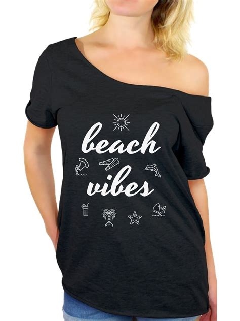 awkward styles awkward styles beach vibes off shoulder shirt for women vacation shirt women s