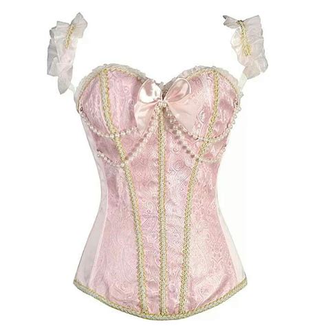 Pink Fashion Corset With Pearls And Rushed Detail Fashion Fashion