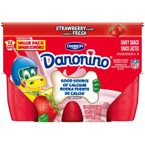 Dannon Danonino Strawberry Dairy Snack 176oz 12 Count