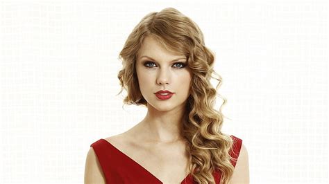 Hd Wallpaper Singer Portrait Blonde Taylor Swift Red Lipstick