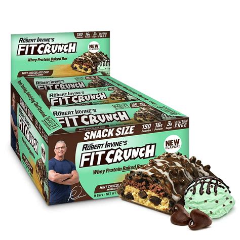 Fit Crunch Snack Size Protein Bar Mint Chocolate Chip 16g Protein 9