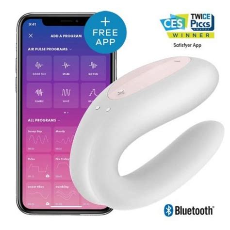 Satisfyer Double Joy Rechargeable Silicone Dual Stimulating Vibrator White Sex Toys At Adult