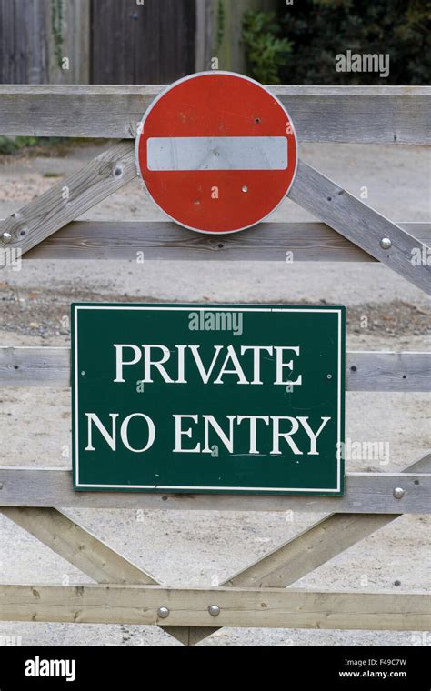 Private No Entry Sign On A Wooden Gate Stock Photo Alamy