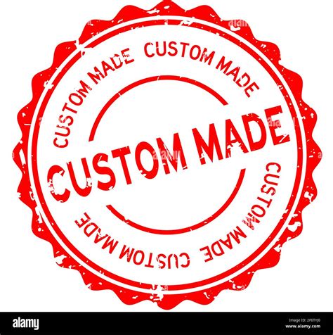 Grunge Red Custom Made Word Round Rubber Seal Stamp On White Background