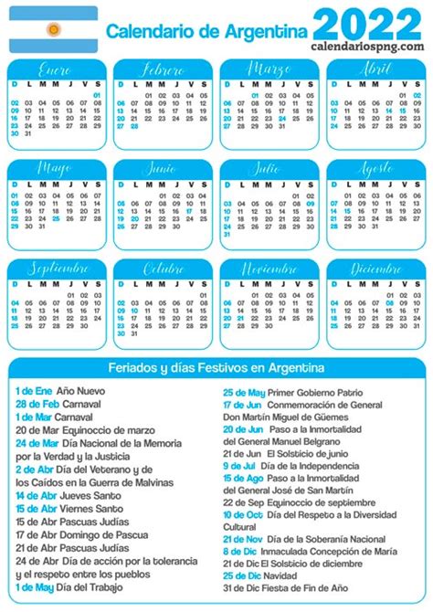 Calendarios De Argentina 2022