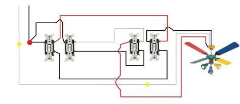 Ideally a switch is an ideal conductor, but realistically it's got a little bit of resistance between both contacts. RE: two ceiling fans with light kits to be wired on two three-way switches. Need help with ...