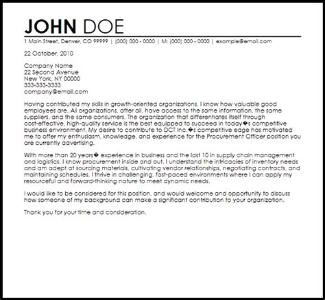 More specifically, the candidate is expected to manage characterization equipment, particularly electron microscopy Free Procurement Officer Cover Letter Templates | Resume-Now