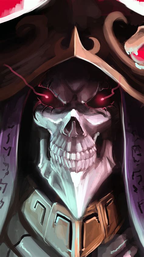 Download 1440x2560 Wallpaper Skull Overlord Artwork