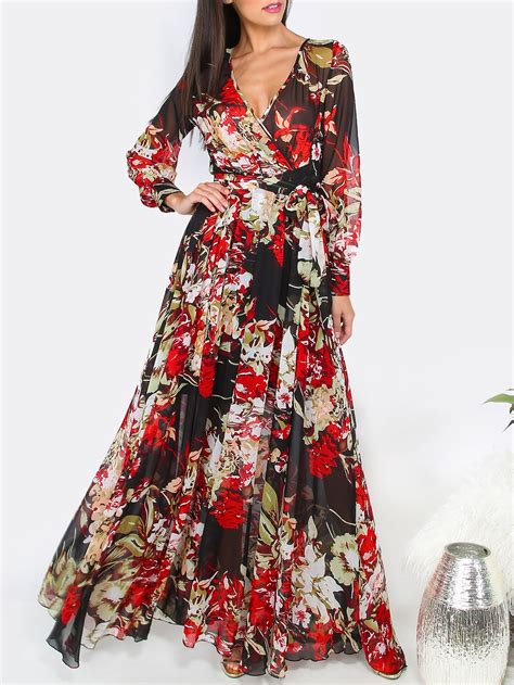 25 Affordable Red And Black Floral Dresses A 146