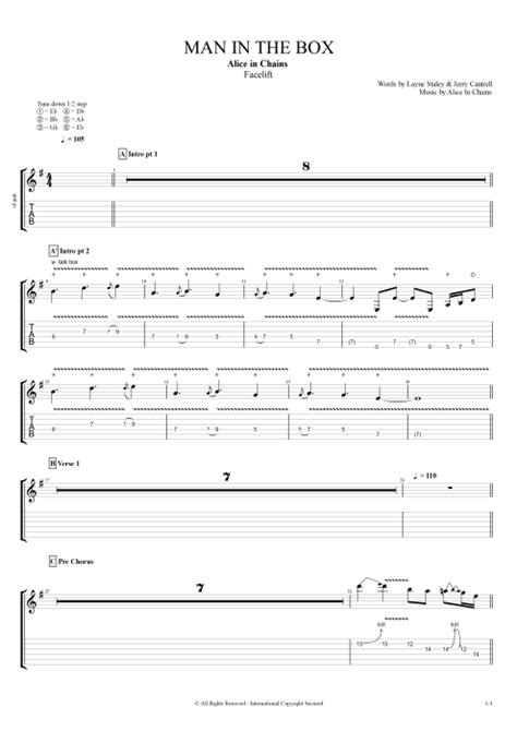 Man In The Box Tab By Alice In Chains Guitar Pro Full Score