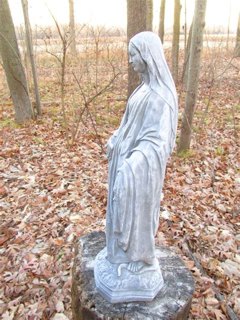 19 Cement Madonna Concrete Garden Art Statue Religious Etsy