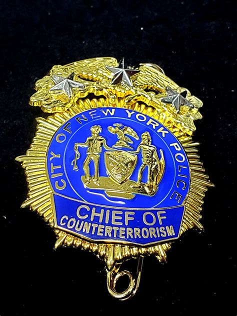 New York NYPD Chief of Counterterrorism - COLLECTORS-BADGES.COM
