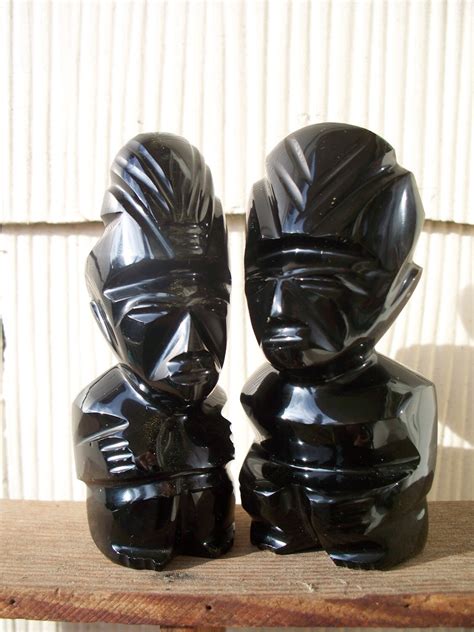 Vintage Carved Obsidian Idols
