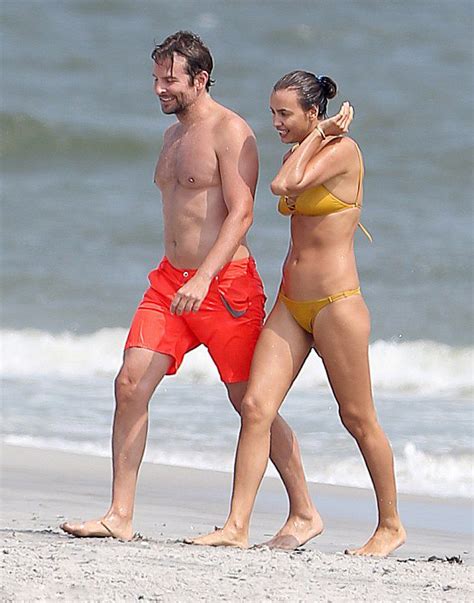 Bradley Cooper And His Girlfriend Irina Shayk During Their Recent Beach