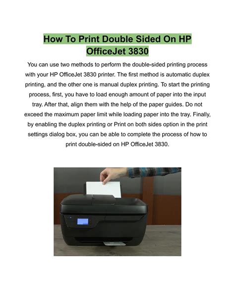 How To Print Double Sided On Hp Officejet 3830 Printer 8 Steps By