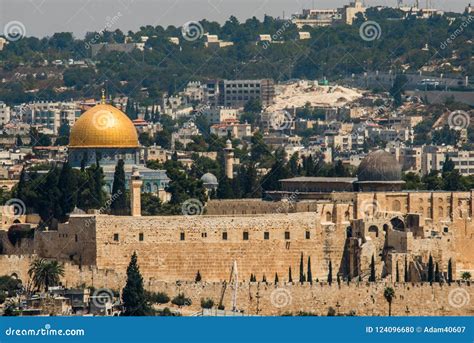 Holy Gold Golden Dome Jerusalem Cityscape Old City Israel Palastin