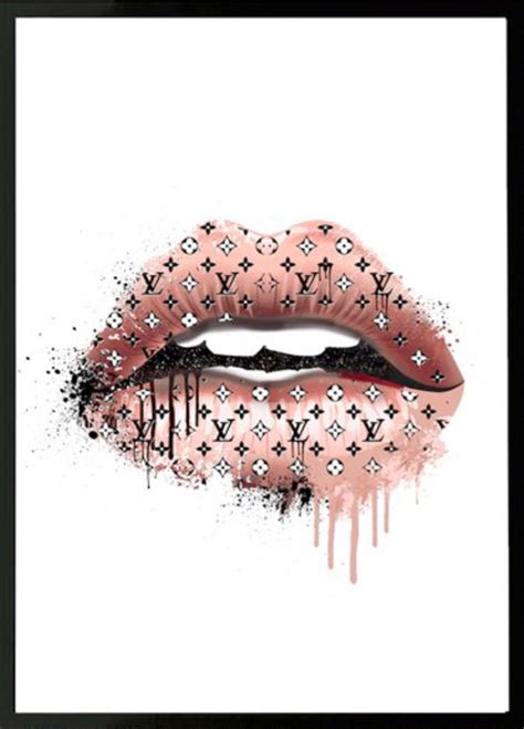 Lv Lips Picture Frame Print On Paper Chanel Wall Art Chanel Art