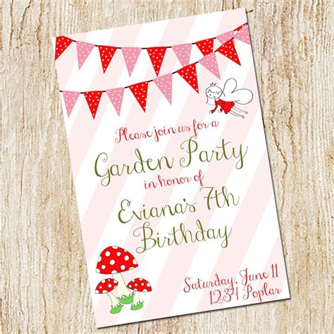 Garden Party Invitation Birthday Party Invitation Digital Etsy