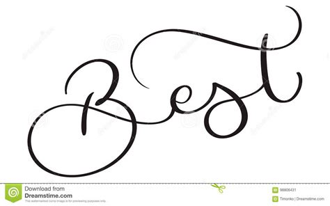 Best Word On White Background Hand Drawn Calligraphy Lettering Vector