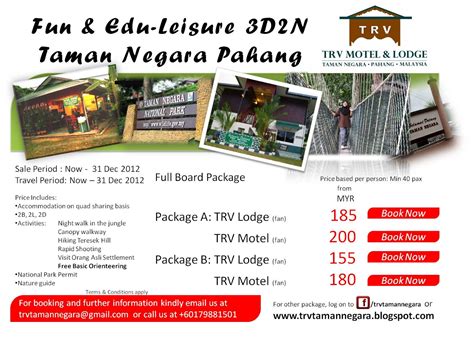 Trv Taman Negara Pahang Our Package