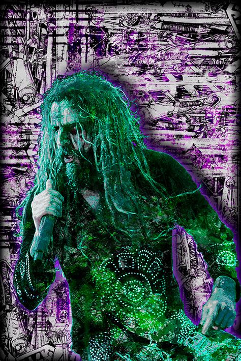 Rob Zombie Poster Rob Zombie Portrait T Rob Zombie Colorful Layer