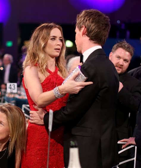 Emily Blunt Met Up With Eddie Redmayne For A Chat Celebrities