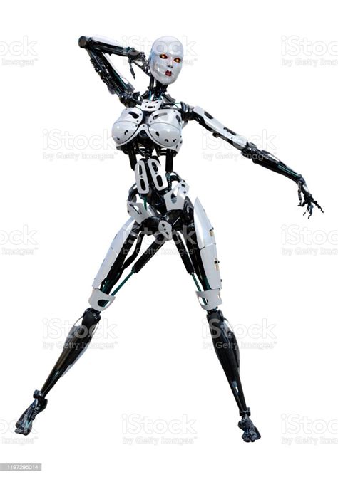 3d Illustration Female Robot On White Stock Photo Download Image Now