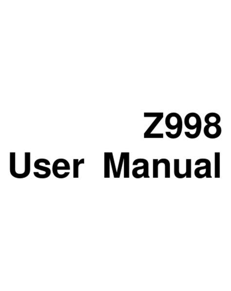 Zte Z998 User Manual Pdf Download Manualslib