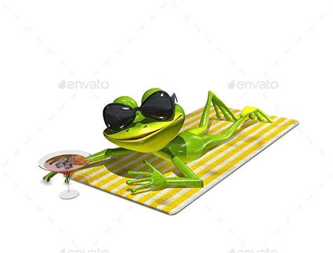 Frog With Glasses On A Towel By Brux Graphicriver Frog Silly