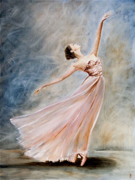 Ballerina Painting Ballet Art Pink Ballerina Dancer Pointe Shoes Canvas