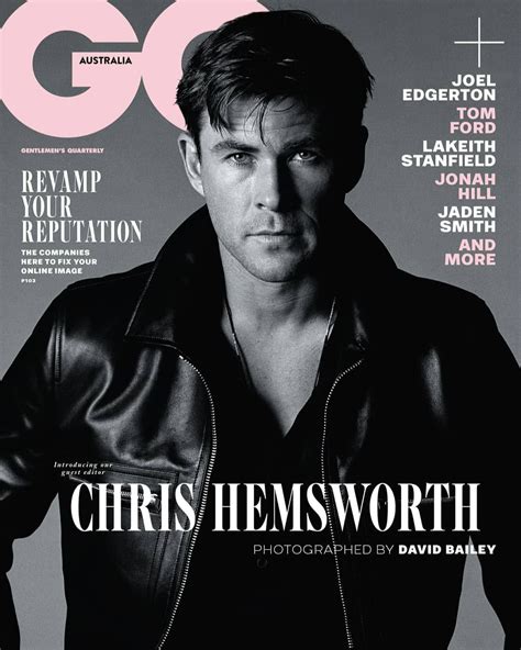Chris Hemsworth Para Gq Australia Por David Bailey Male Fashion