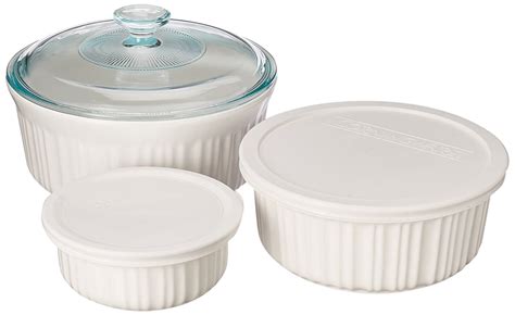 Corningware French White 6 Piece Bakeware Set Casseroles