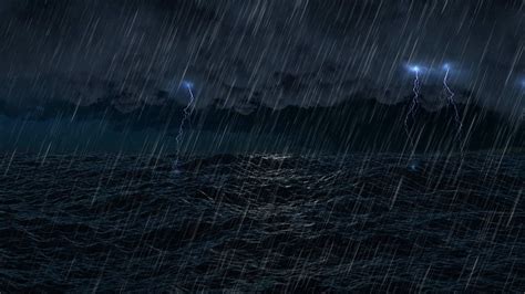 Thunderstorm At Sea Sounds For Sleeping Relaxing Thunder Rain At Sea