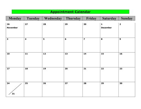 45 Printable Appointment Schedule Templates And Appointment Calendars