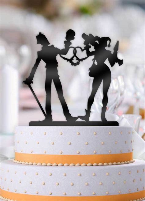 Joker And Harley Love Cuffs Cake Topper Cool Wedding Cakes Wedding