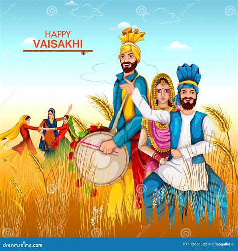 Celebration Of Punjabi Festival Vaisakhi Background Vector Illustration