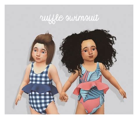 Ruffle Swimsuit Sims 4 Female Clothes