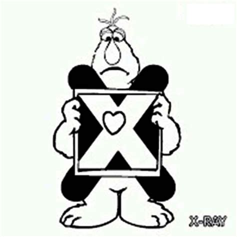 learning letter x for x ray in sesame street coloring page