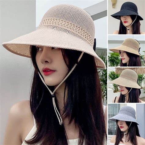 Travelwant Womens Wide Brim Straw Sun Hat With Lanyard Upf Summer Sun