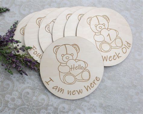 Personalized Baby Milestone Cards Wooden Milestone Baby Cards Baby