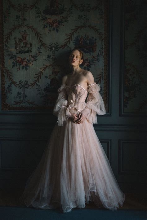 Joanne Fleming Design Blush Tulle Wedding Dress Tulle Wedding Dress