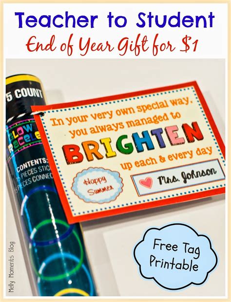 Check out the summon details for the following: End of Year gift for students w/free printable tag! Save ...