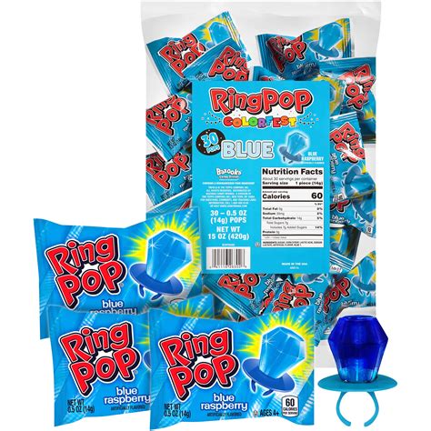 Ring Pop Individually Wrapped Blue Raspberry Party Pack 30 Count