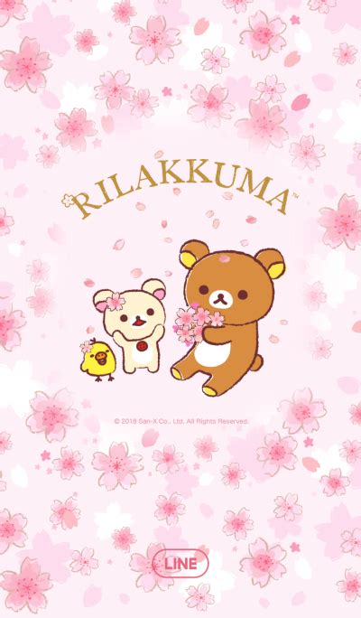 Line Official Themes Sakura Rilakkuma Rilakkuma Wallpaper Rilakuma