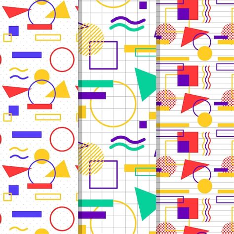 Free Vector Memphis Pattern Collection