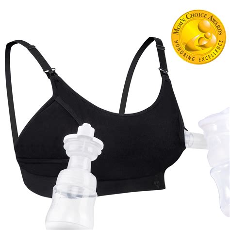 Momcozy Breast Pump Bra Black Beige Hands Free Pumping And Nursing Bra For Most Breast Pumps
